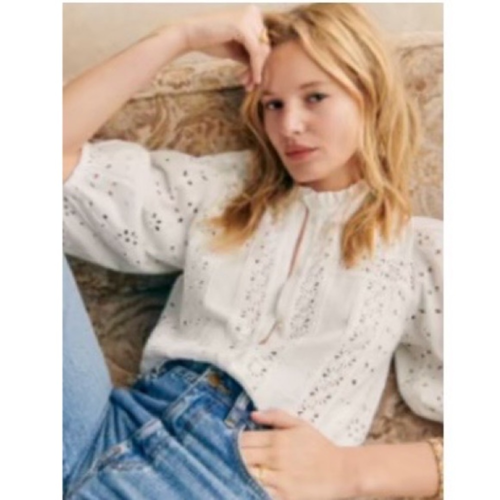 Sezane Athina Blouse Ecru - Size 4